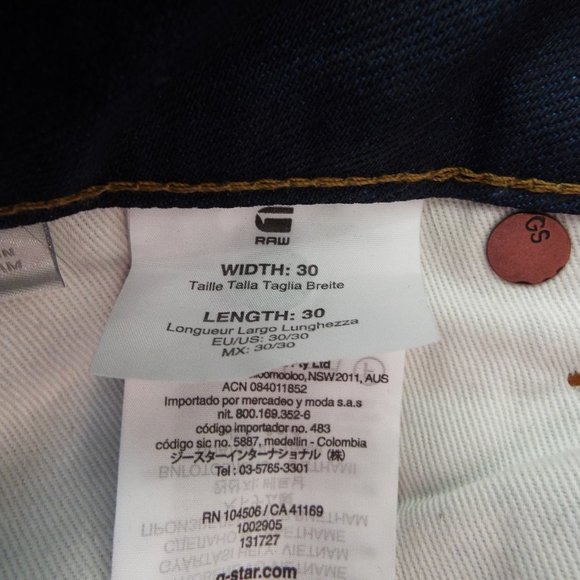 G-Star RAW Restored Dark Denim Jeans ARC 3-D Slim Paint Splattered Size 30x30 - Picture 10 of 11